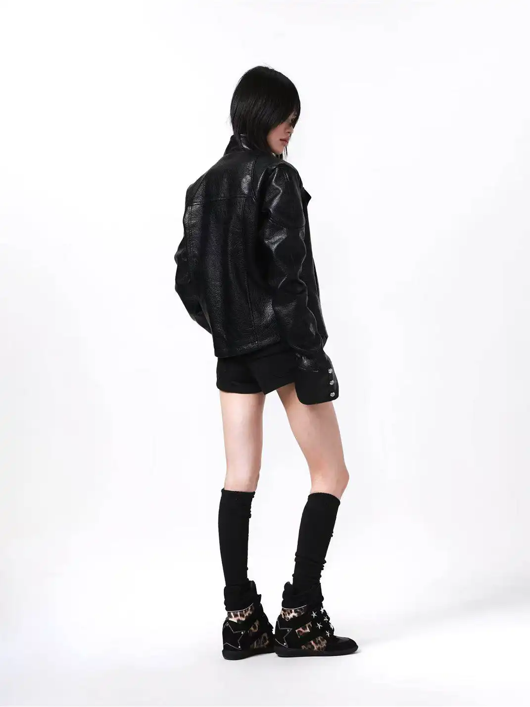 DETW | Irregular Pocket Zipper Leather Jacket