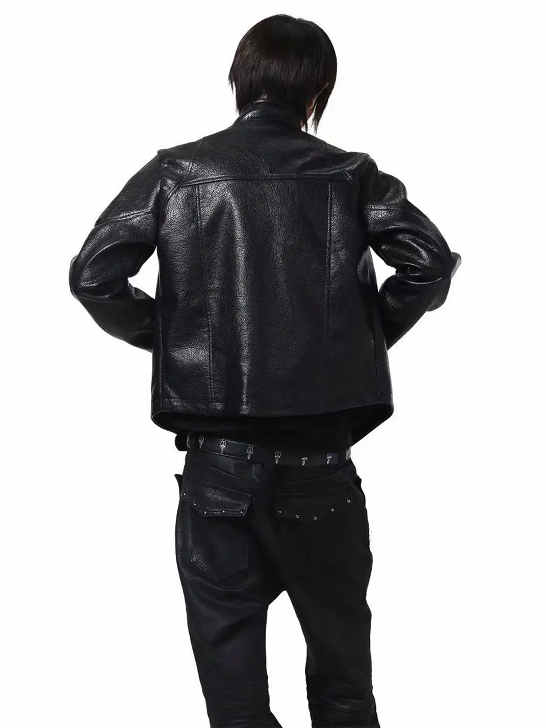 DETW | Irregular Pocket Zipper Leather Jacket