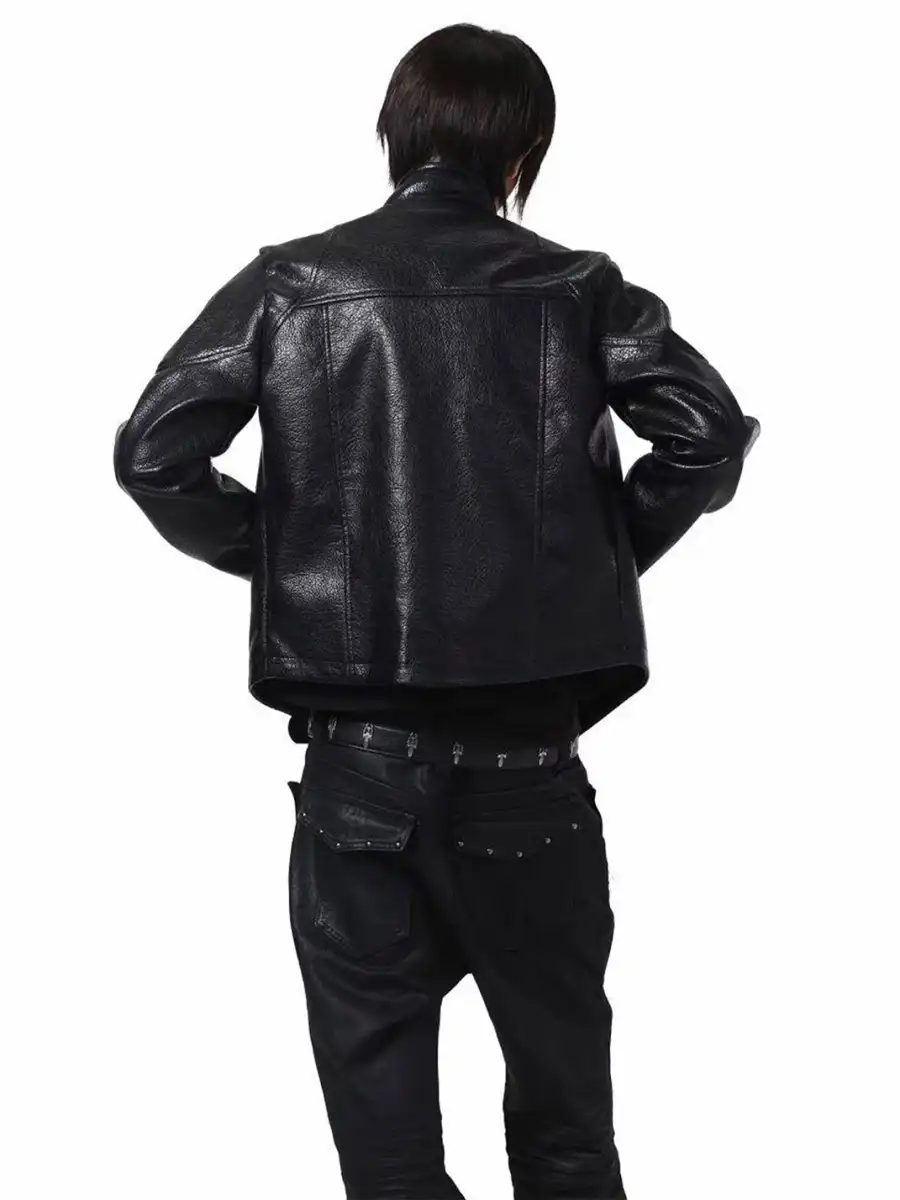 DETW | Irregular Pocket Zipper Leather Jacket - 4