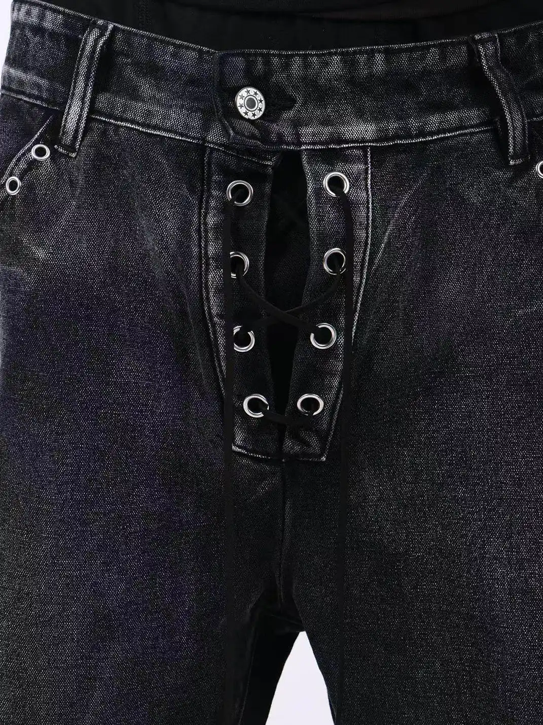 DETW | Metal Door Access Control Drawstring Curved Jeans