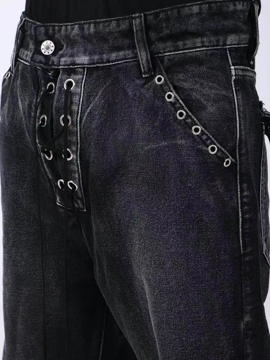 DETW | Metal Door Access Control Drawstring Curved Jeans