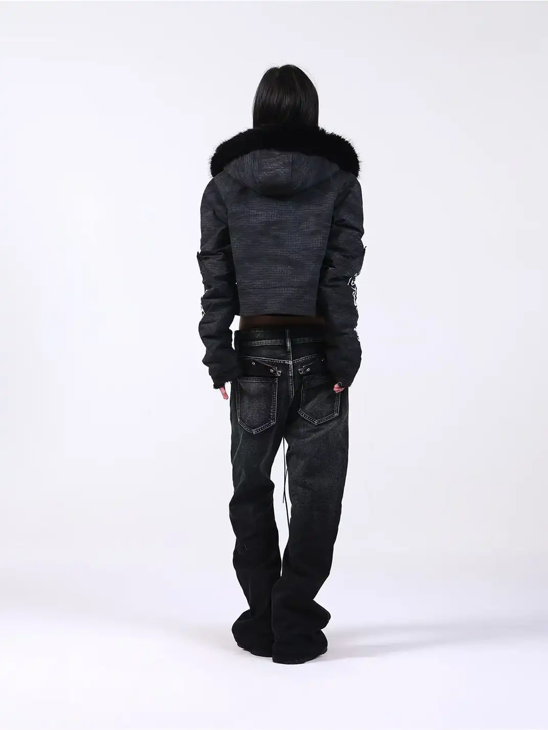 DETW | Metal Door Access Control Drawstring Curved Jeans