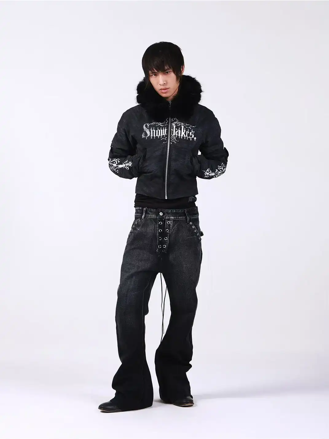 DETW | Metal Door Access Control Drawstring Curved Jeans