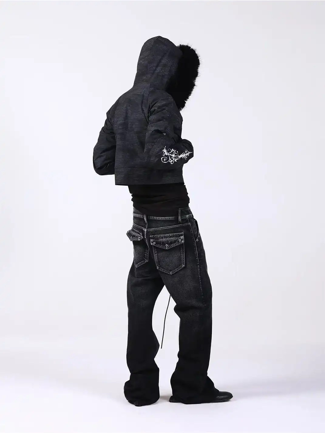 DETW | Metal Door Access Control Drawstring Curved Jeans