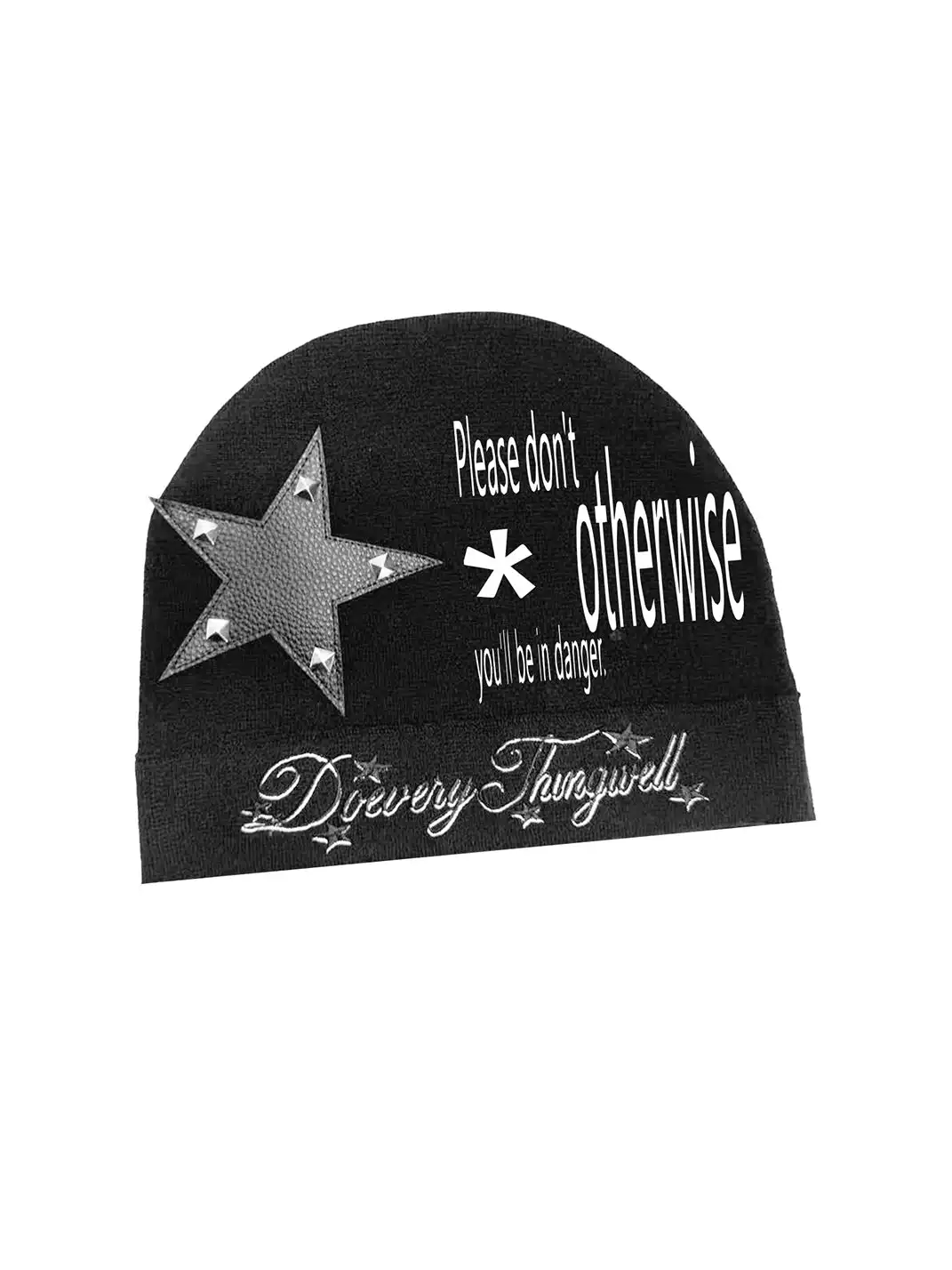 DETW | Five-Pointed Star Leather Studded Beanie