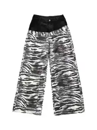 DETW | Zebra-Print Slanted Waist Jeans