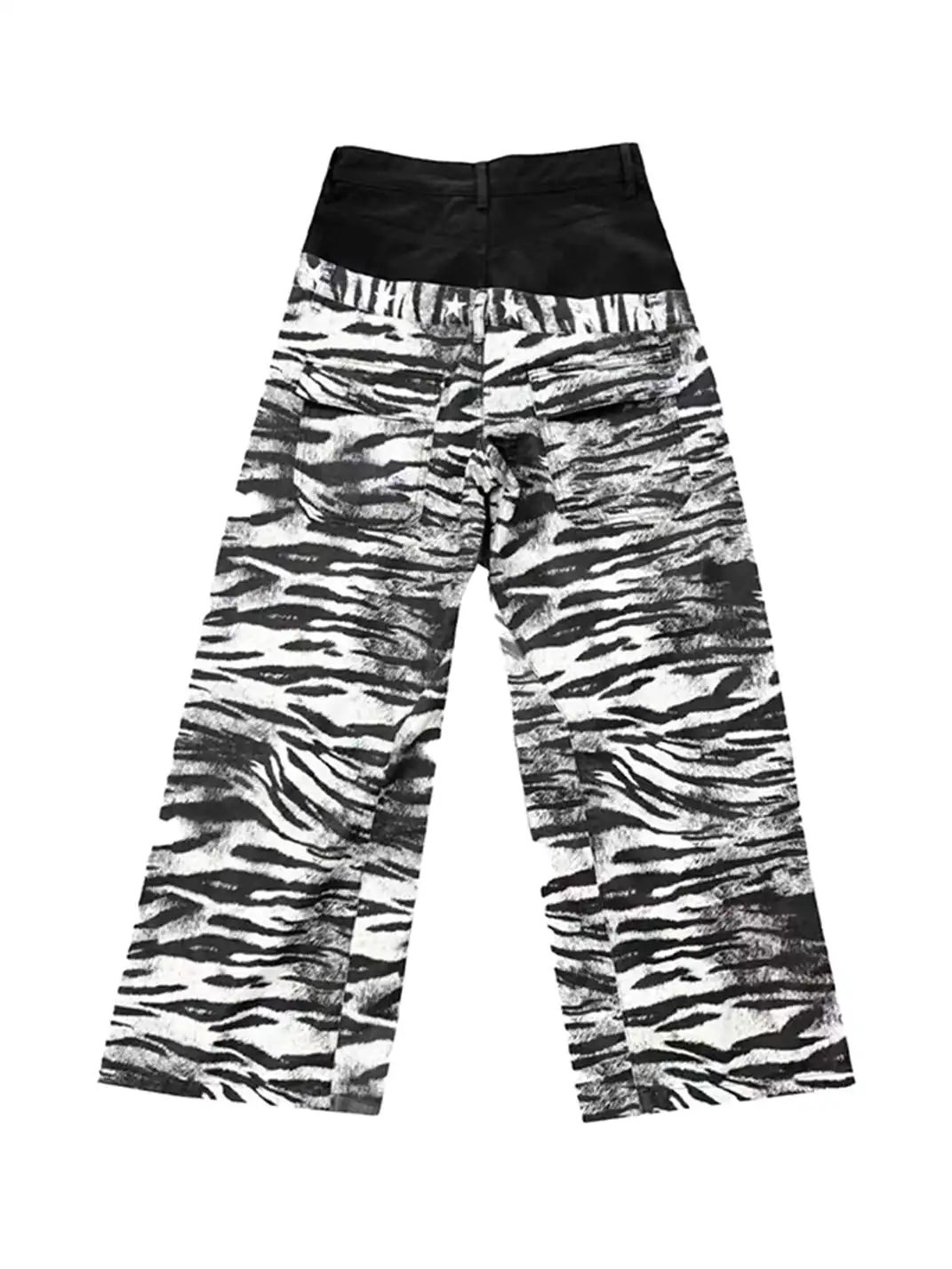 DETW | Zebra-Print Slanted Waist Jeans
