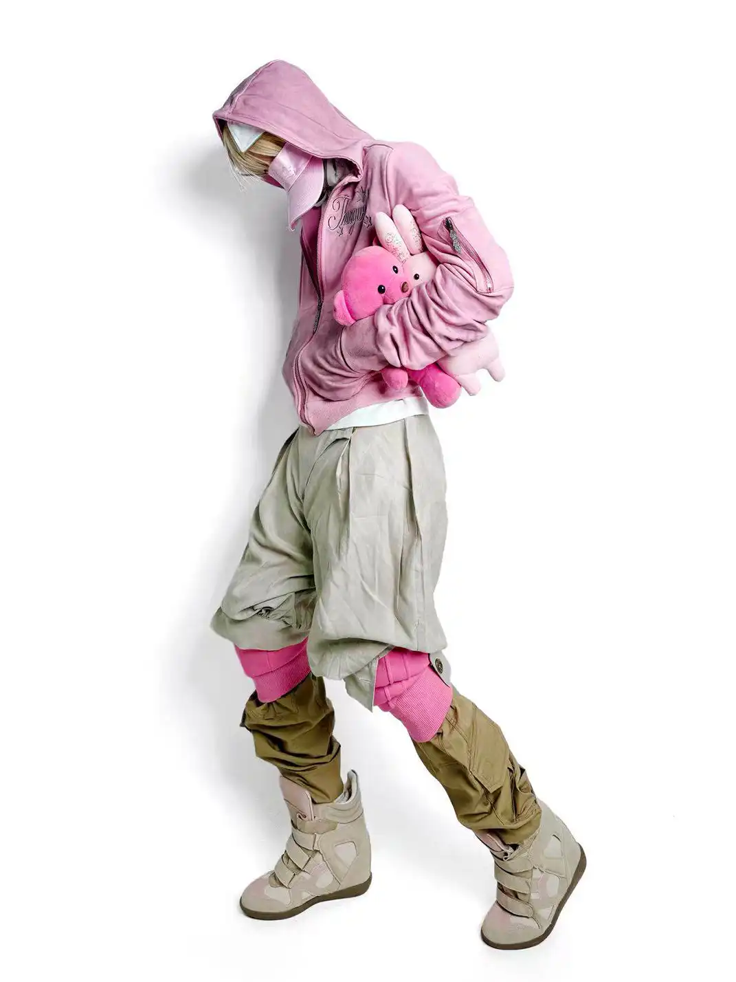 DETW | Distressed Premium Pink Zip-Up Hoodie