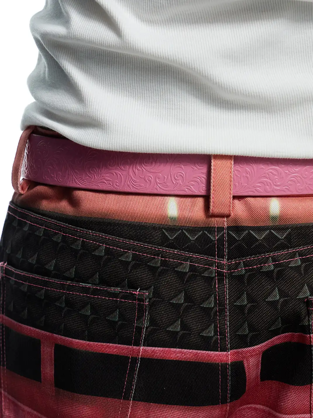 DND4DES | Pink Heavy-Duty Top-Grain Cowhide Leather Belt