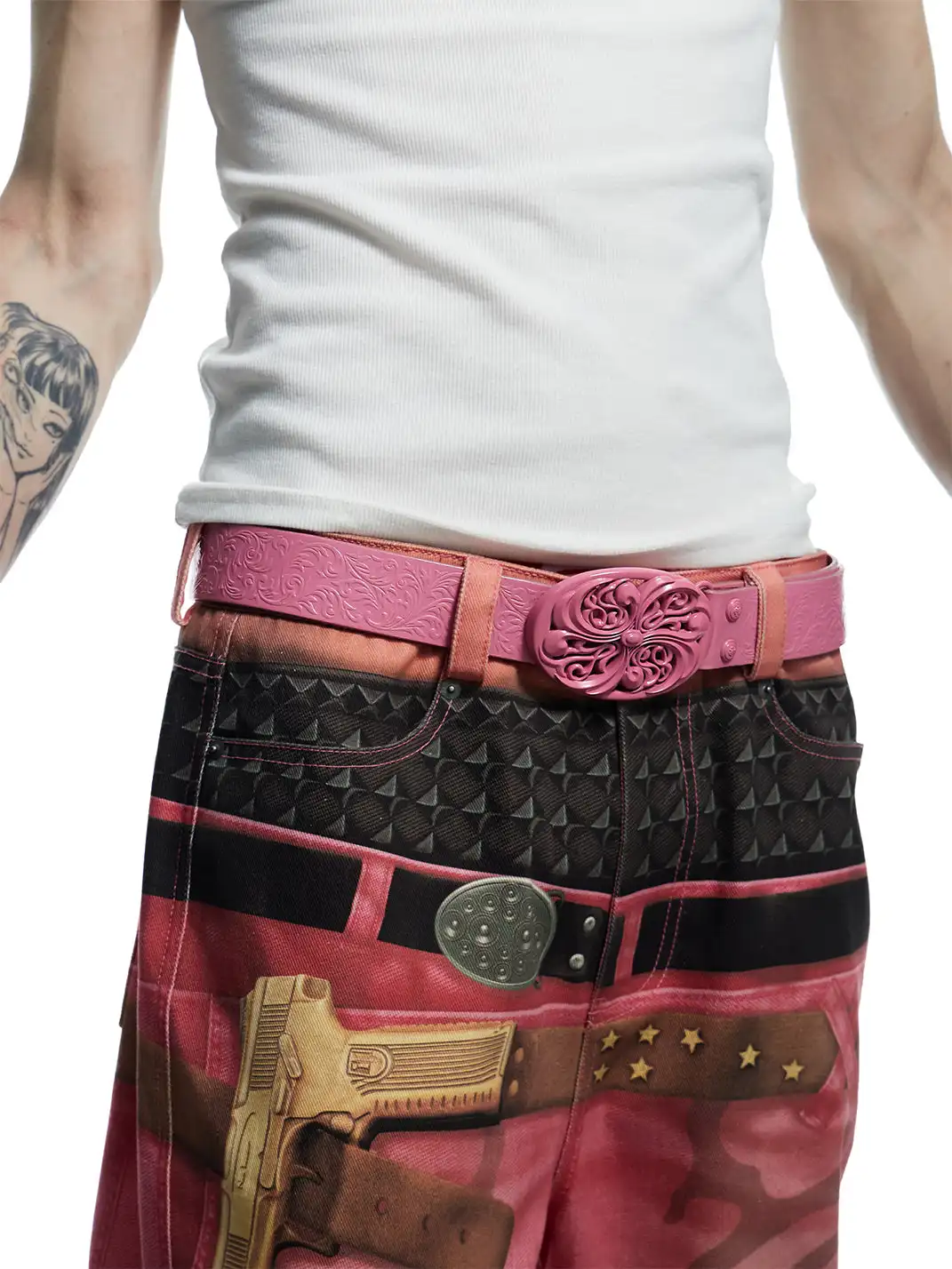 DND4DES | Pink Heavy-Duty Top-Grain Cowhide Leather Belt