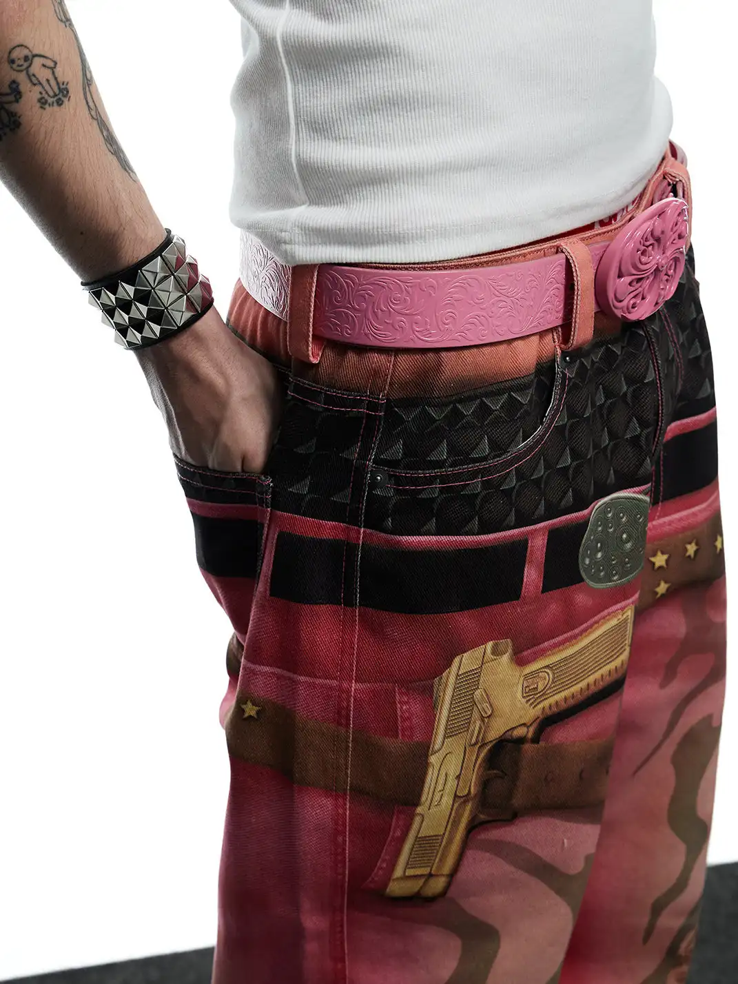 DND4DES | Pink Heavy-Duty Top-Grain Cowhide Leather Belt