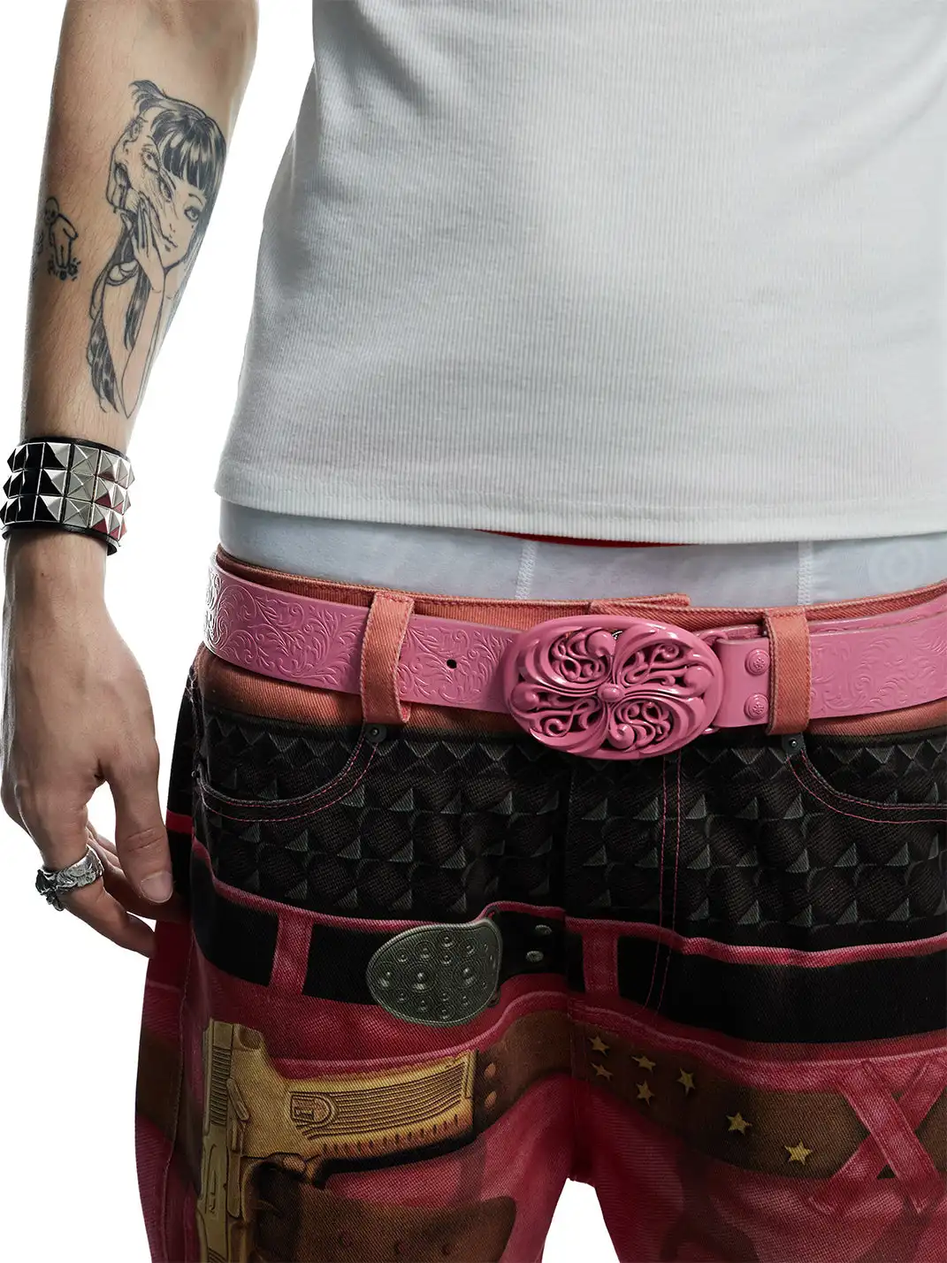 DND4DES | Pink Heavy-Duty Top-Grain Cowhide Leather Belt