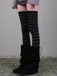 XILING | Retro Striped Over-The-Knee Stockings