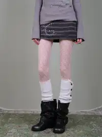 XILING | Polka Dot Stockings + Buttoned Stockings Combo Set