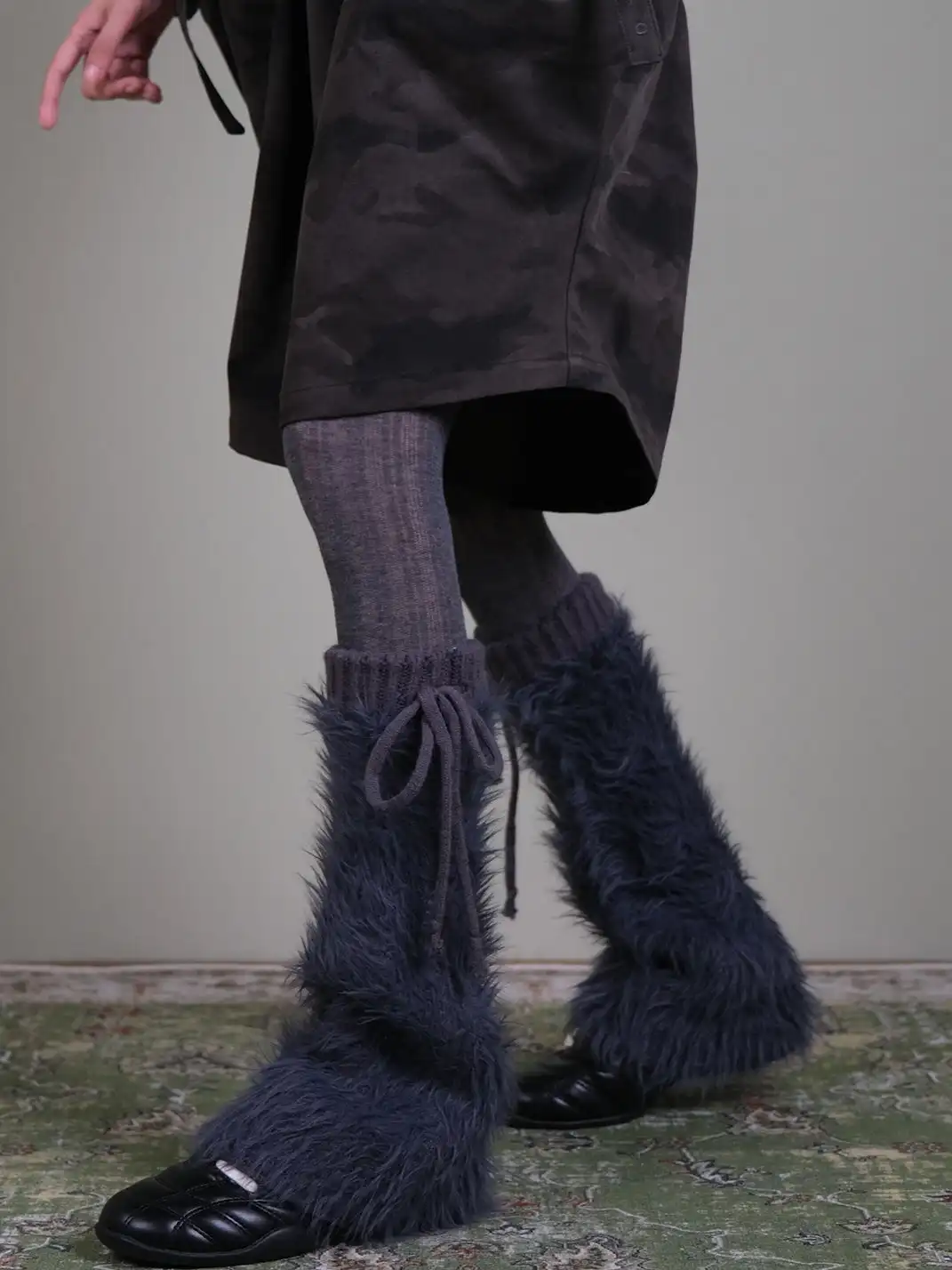 XILING | Grey Tights + Fleece Socks Combo Set