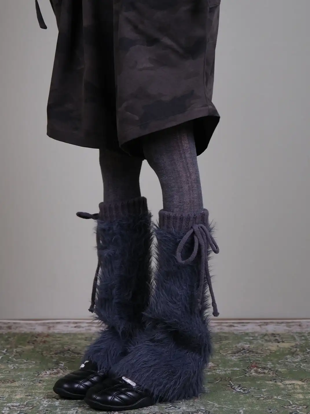 XILING | Grey Tights + Fleece Socks Combo Set