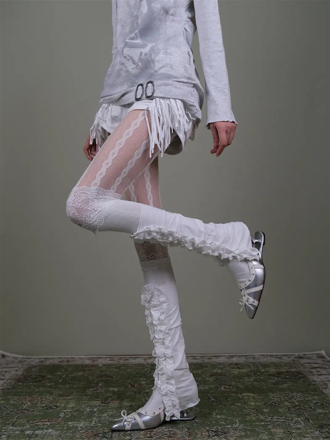 XILING | Fishnet Stockings + Over-the-Knee Stockings + Sock Sleeves Set