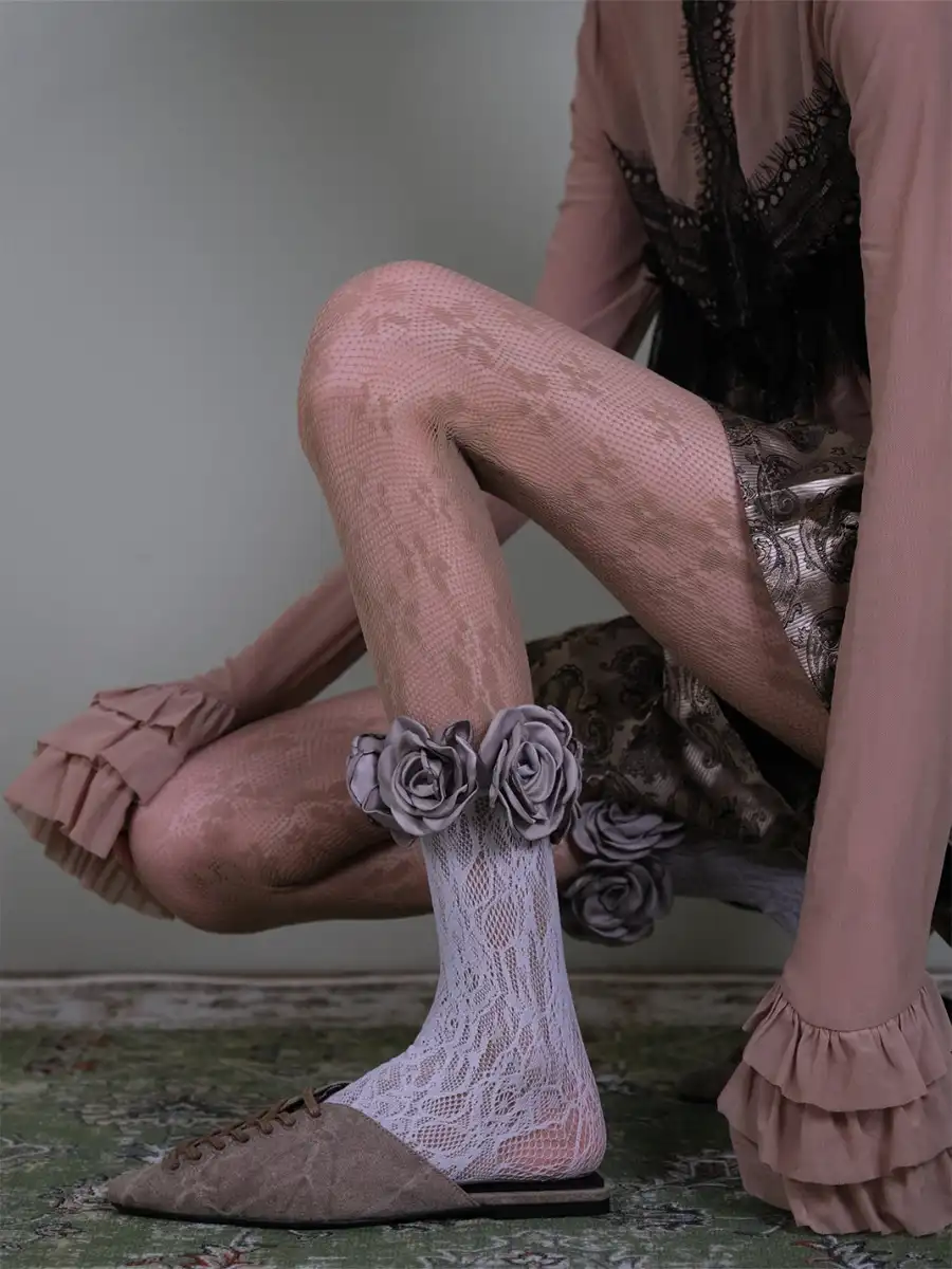 XILING | Pantyhose + Rose Stocks Combo Set - 2