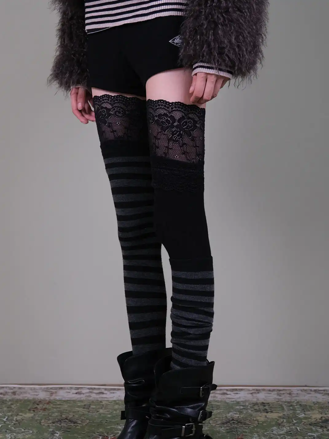 XILING | Over-the-Knee Socks + Striped Socks Set