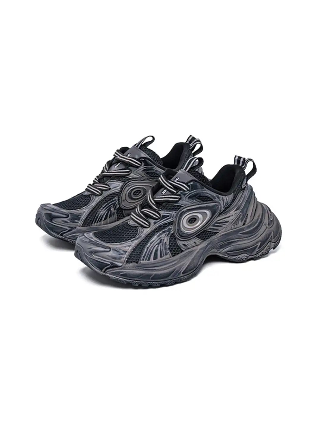 OLDORDER | Desert Black Distressed Chunky Sneakers