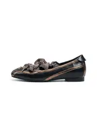 SISTER CURIE | Satin Square-Toe Bow Ballet Flats