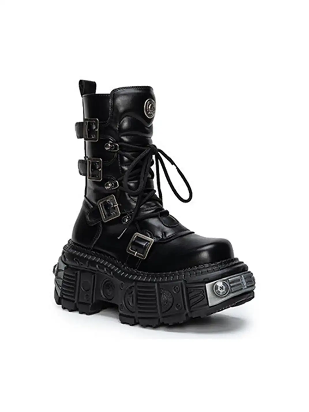 SISTER CURIE | Punk Platform Mid-Calf Combat Boots