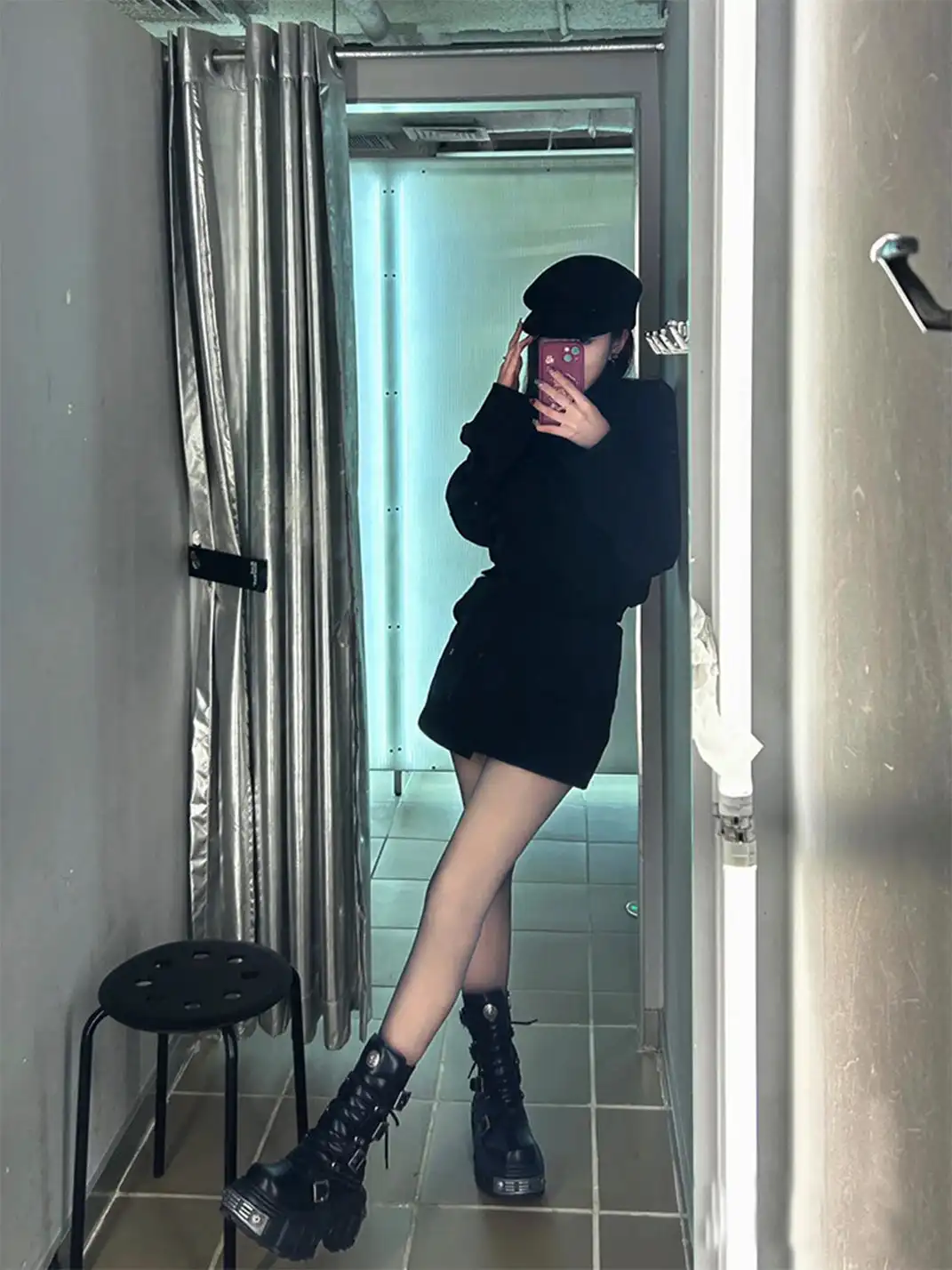 SISTER CURIE | Punk Platform Mid-Calf Combat Boots