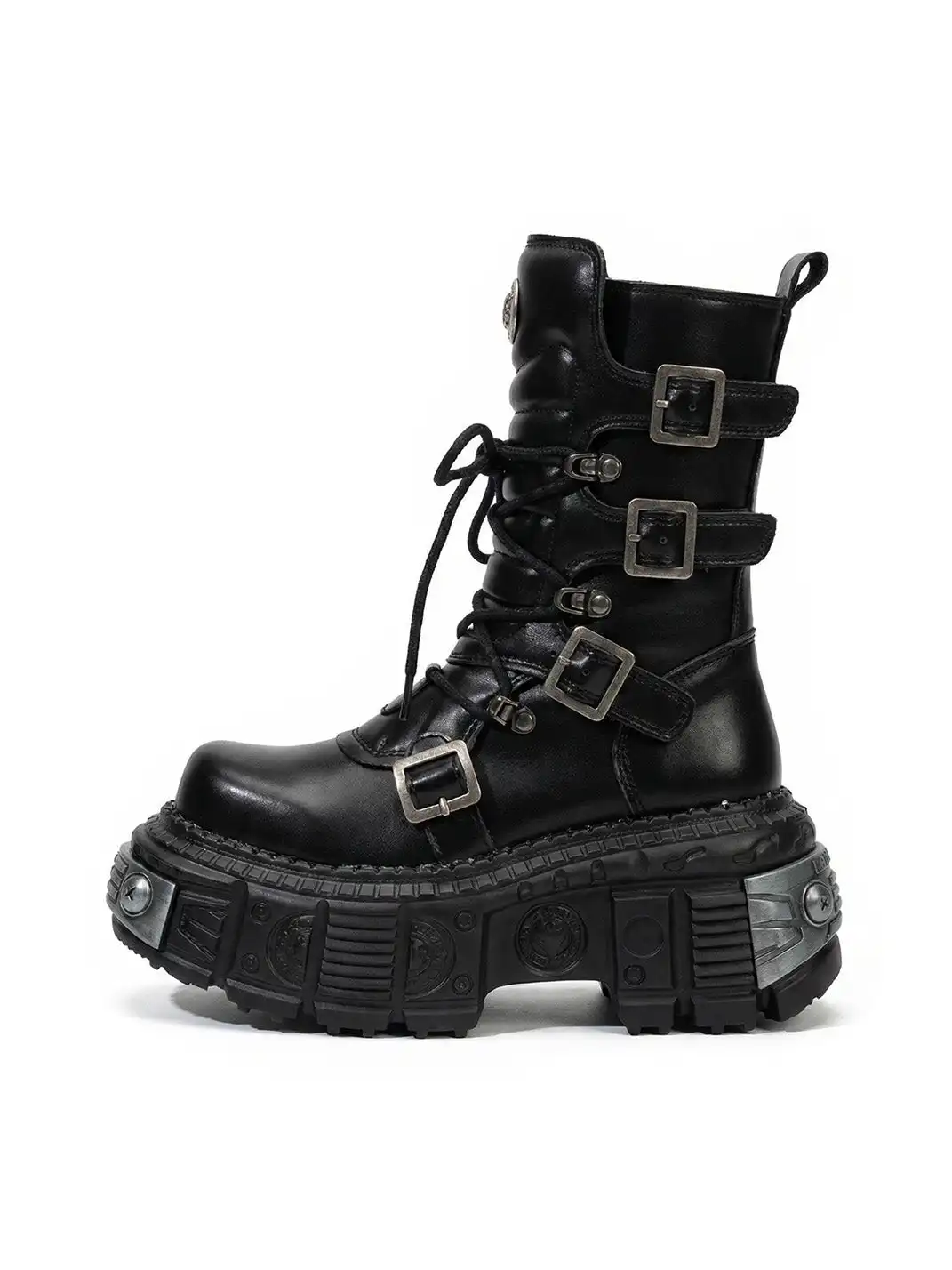 SISTER CURIE | Punk Platform Mid-Calf Combat Boots