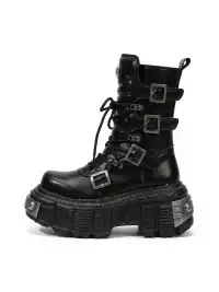 SISTER CURIE | Punk Platform Mid-Calf Combat Boots