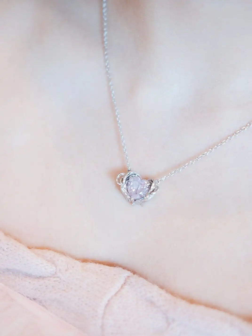 TORNADOSONG | Winged Zircon Heart Necklace