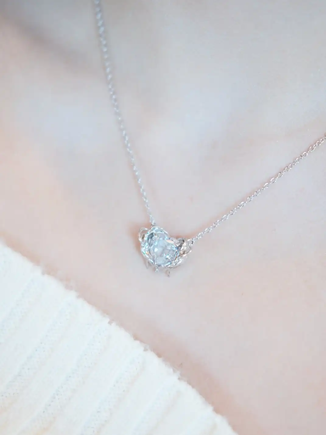 TORNADOSONG | Winged Zircon Heart Necklace
