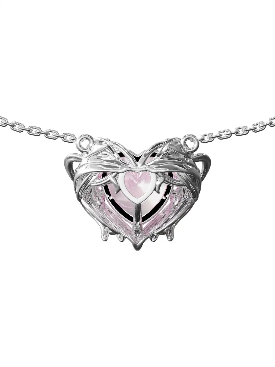 TORNADOSONG | Winged Zircon Heart Necklace
