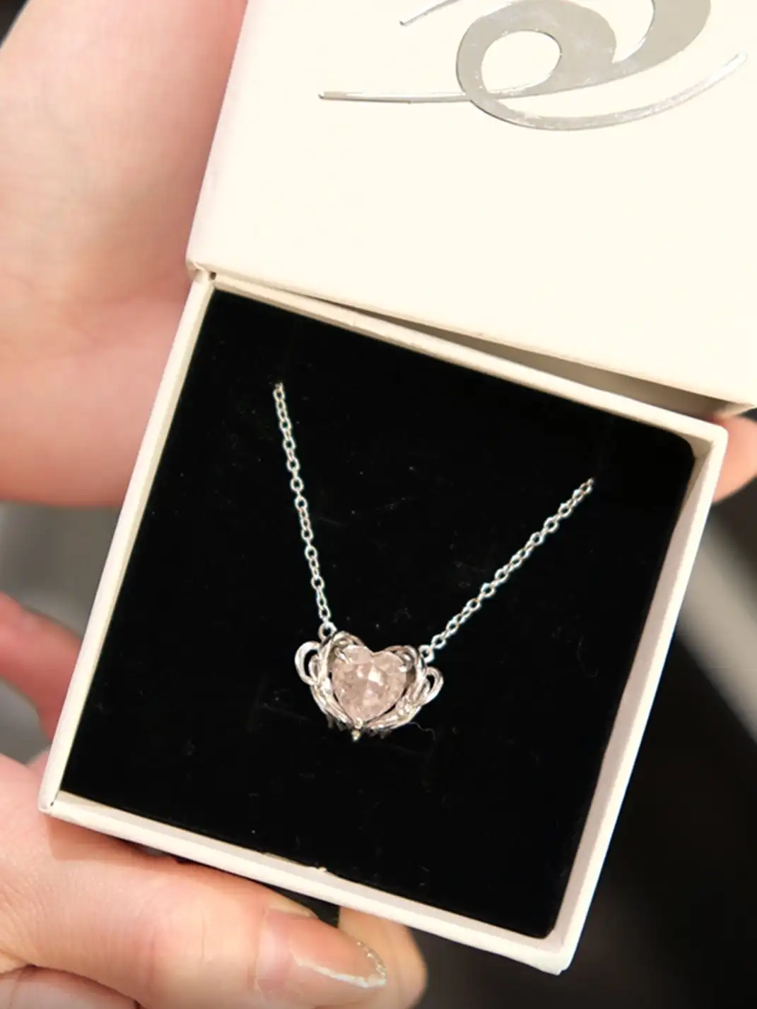 TORNADOSONG | Winged Zircon Heart Necklace