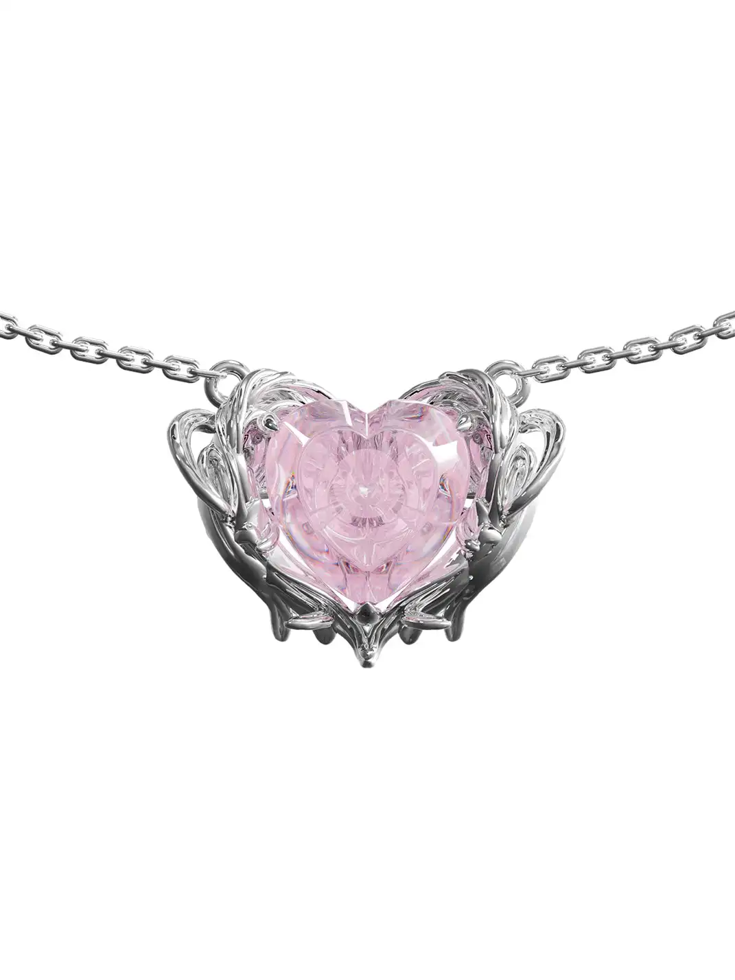 TORNADOSONG | Winged Zircon Heart Necklace