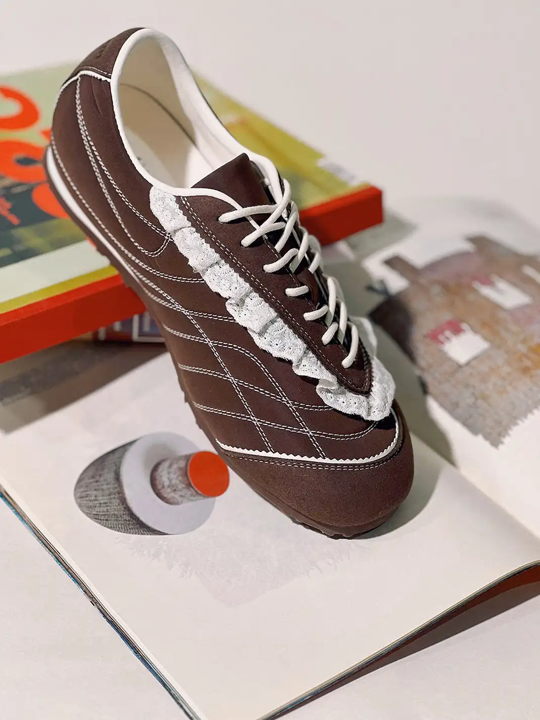 LeStream | Lace-Up Flat Shoes-Brown