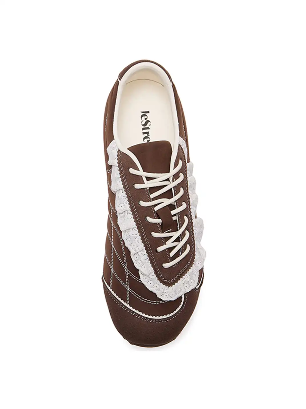 LeStream | Lace-Up Flat Shoes-Brown