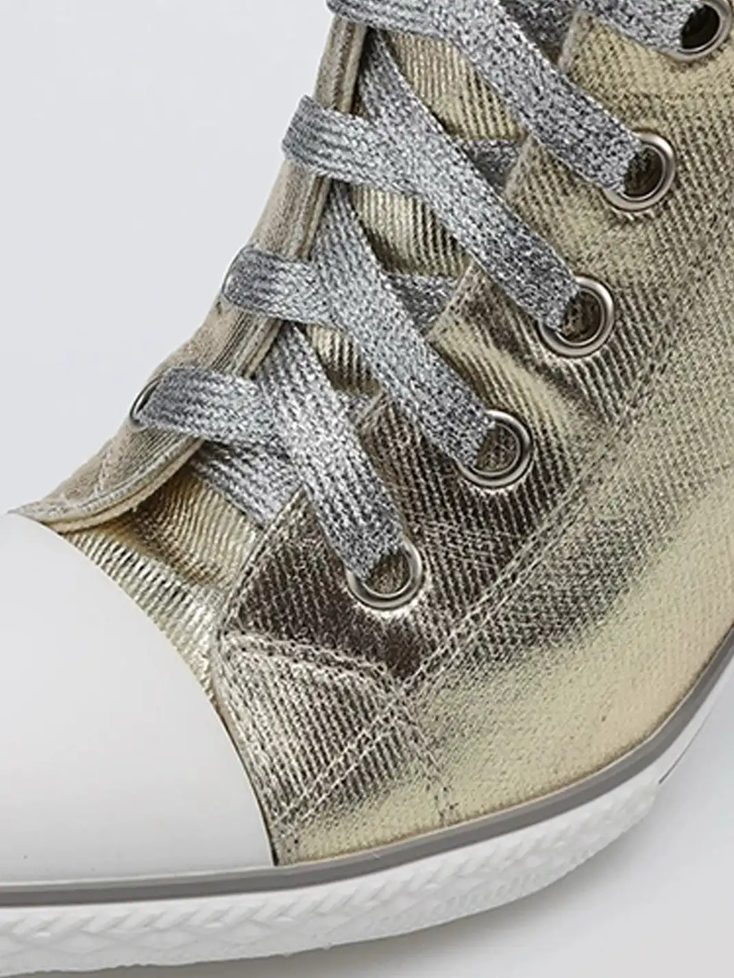 Ooops333 | Studded Print Canvas Lace-up High Heel Boots