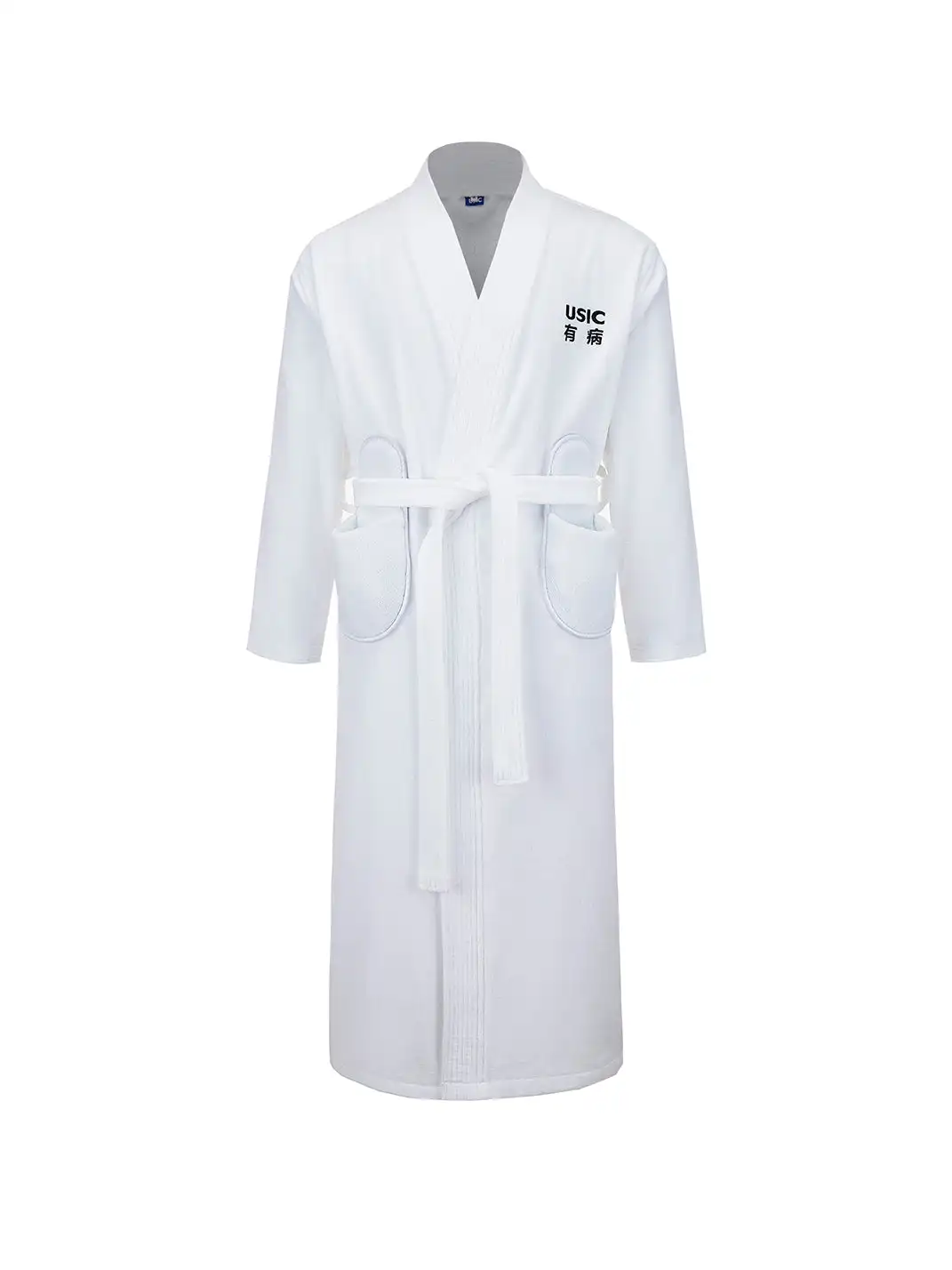 USIC | Embroidered Slipper-Shaped Pocket Bathrobe