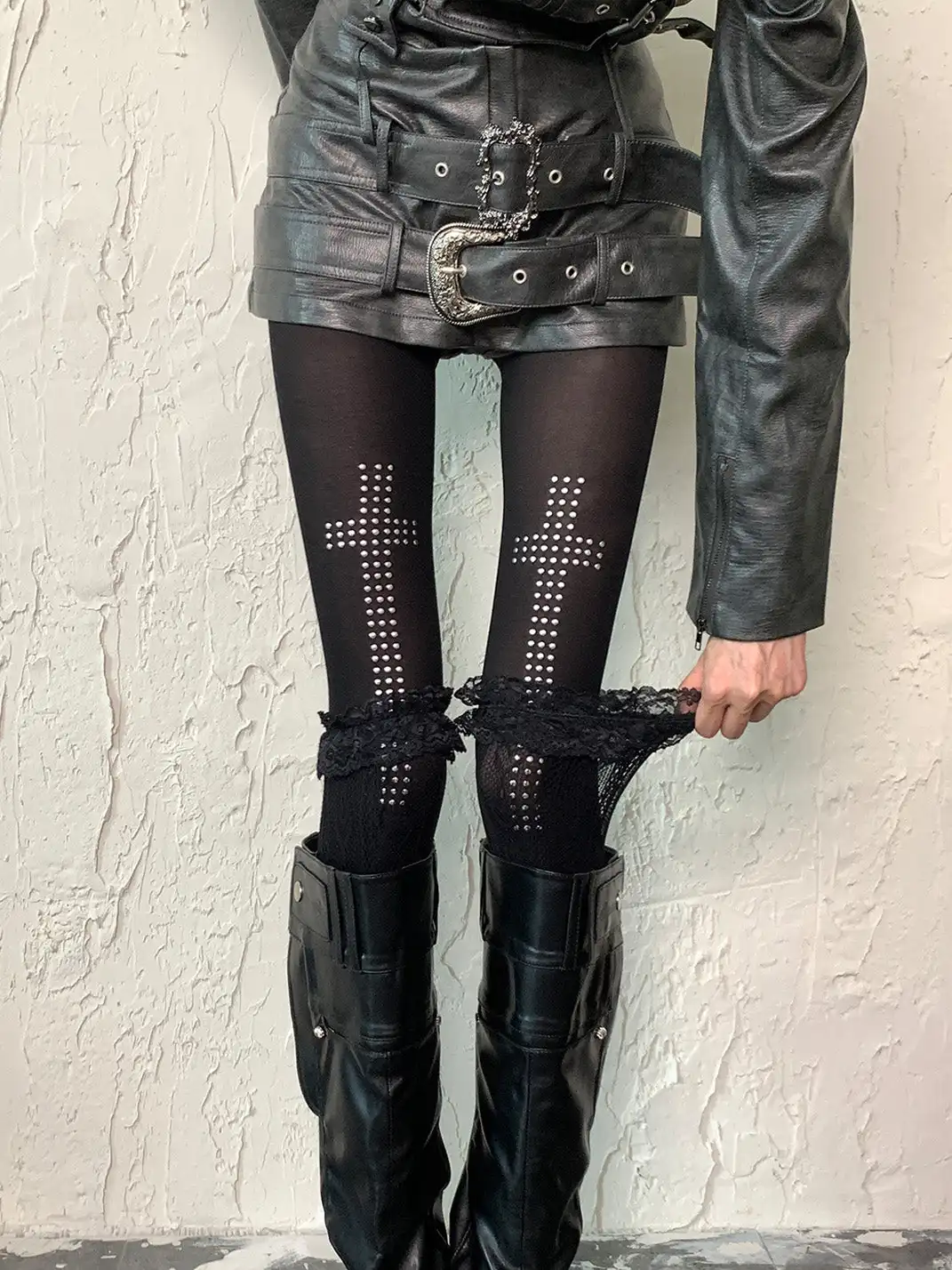 Bokior | Studded Cross Stockings + Over-the-Knee Stockings