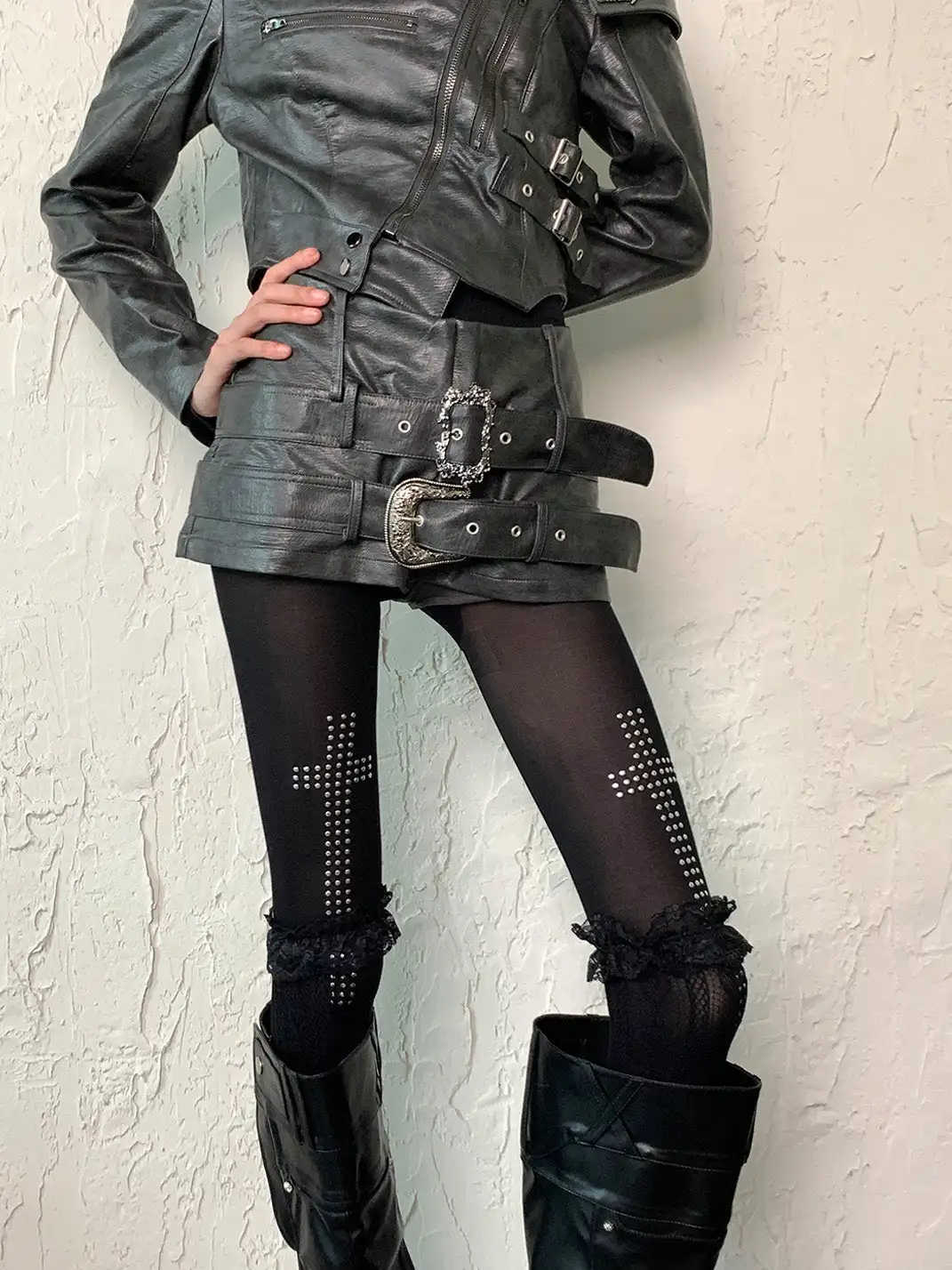 Bokior | Studded Cross Stockings + Over-the-Knee Stockings