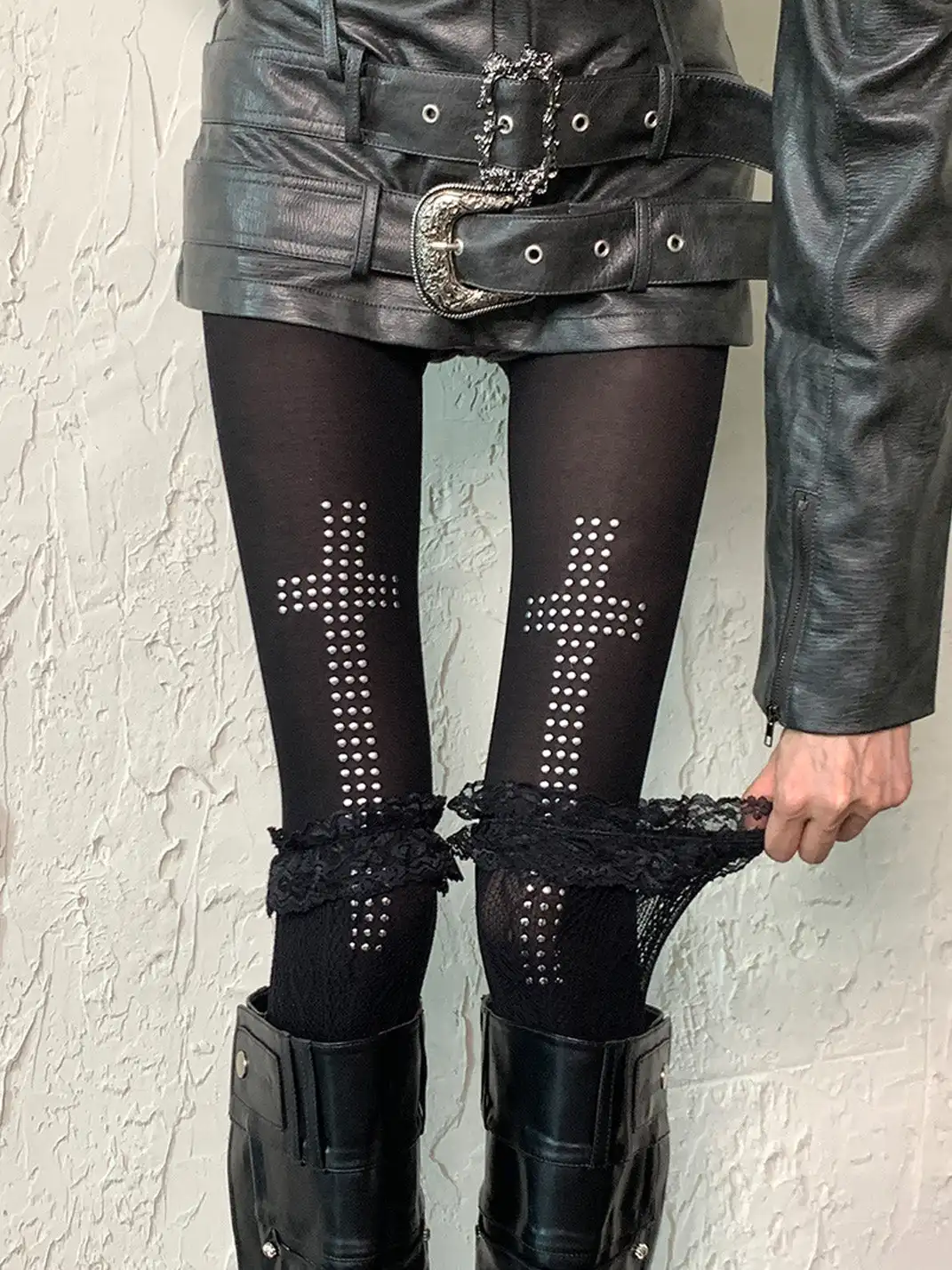 Bokior | Studded Cross Stockings + Over-the-Knee Stockings