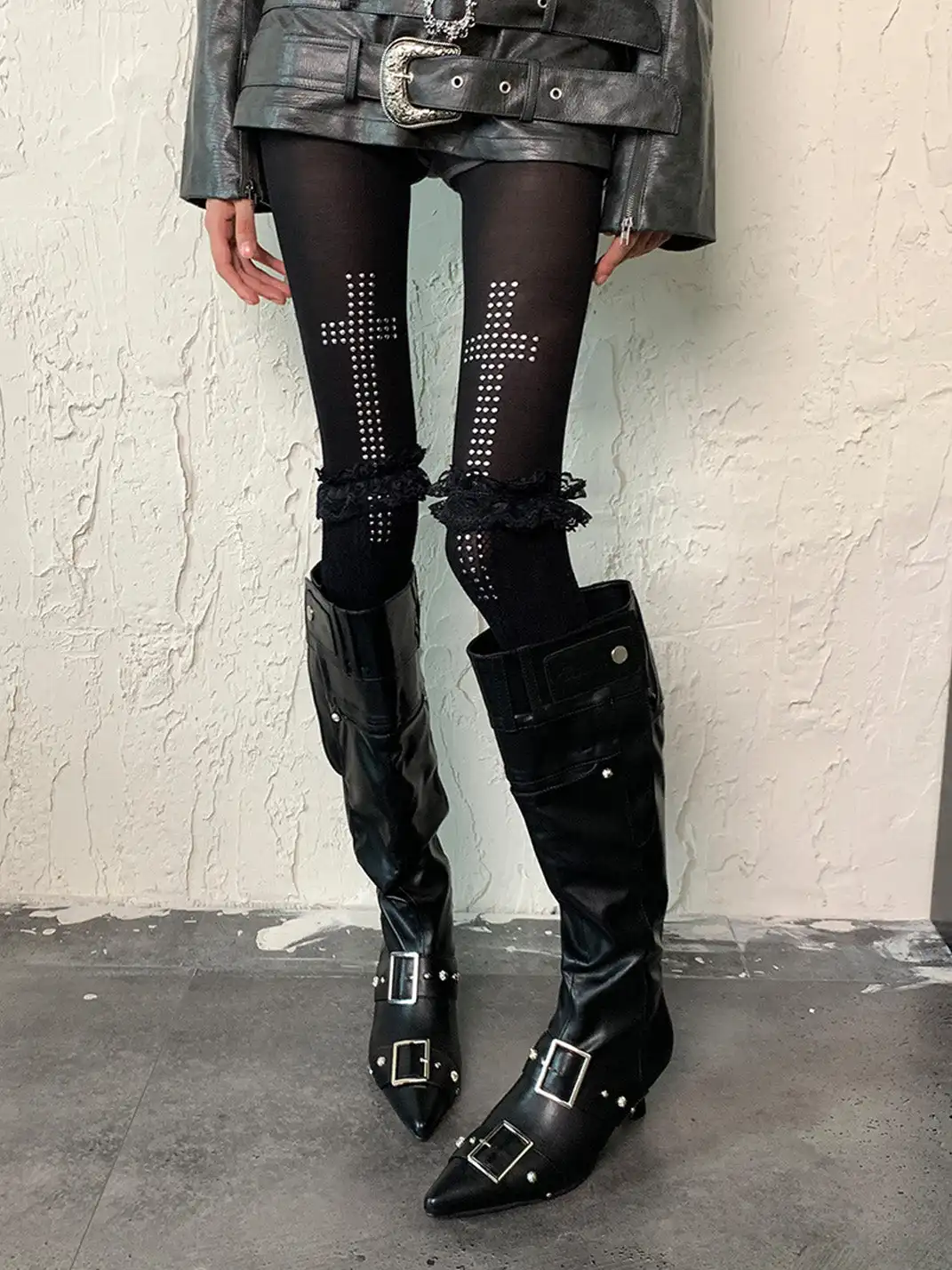 Bokior | Studded Cross Stockings + Over-the-Knee Stockings