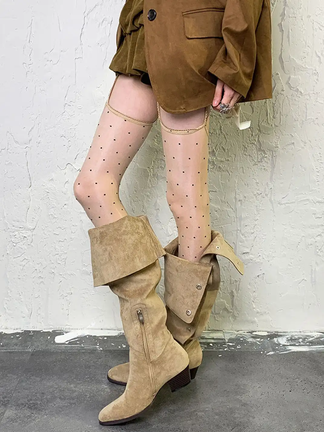 Bokior | Y2K Polka Dot Suspender Stockings