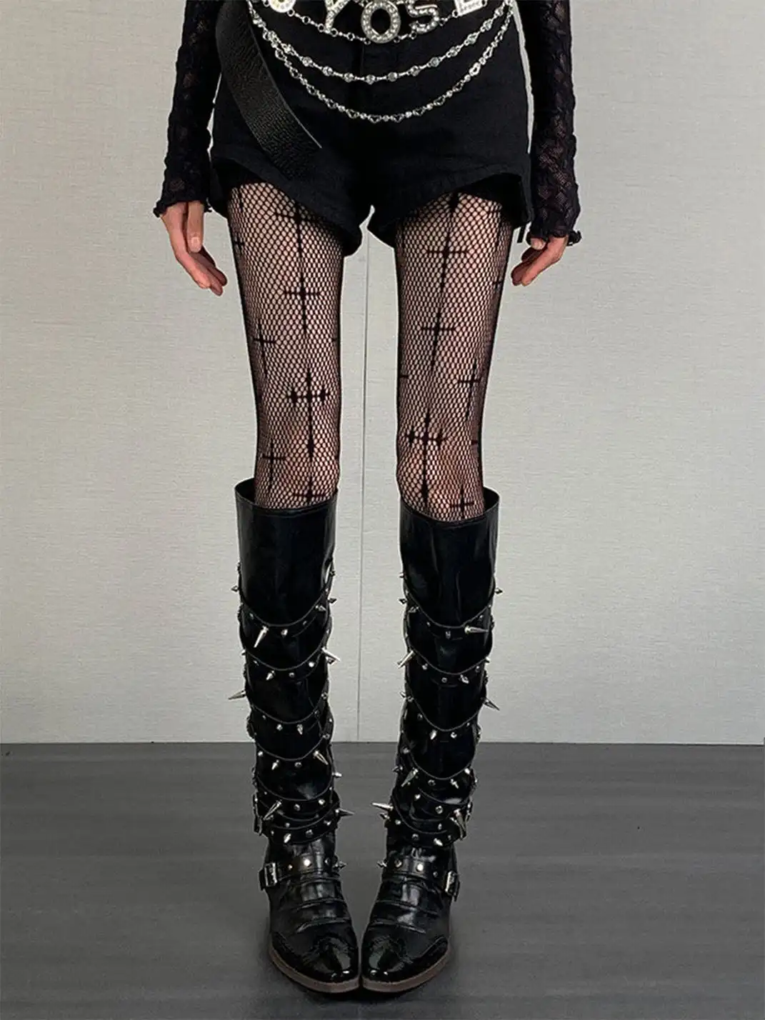 Bokior | Punk Retro Cross Fishnet Stockings
