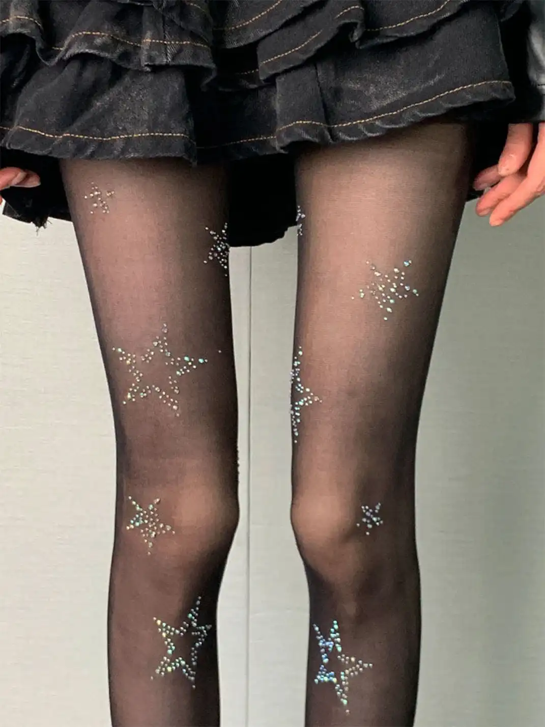 Bokior | Star Diamond Black Stockings