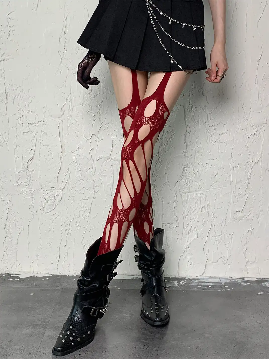 Bokior | Irregularly Ripped Suspender Stockings