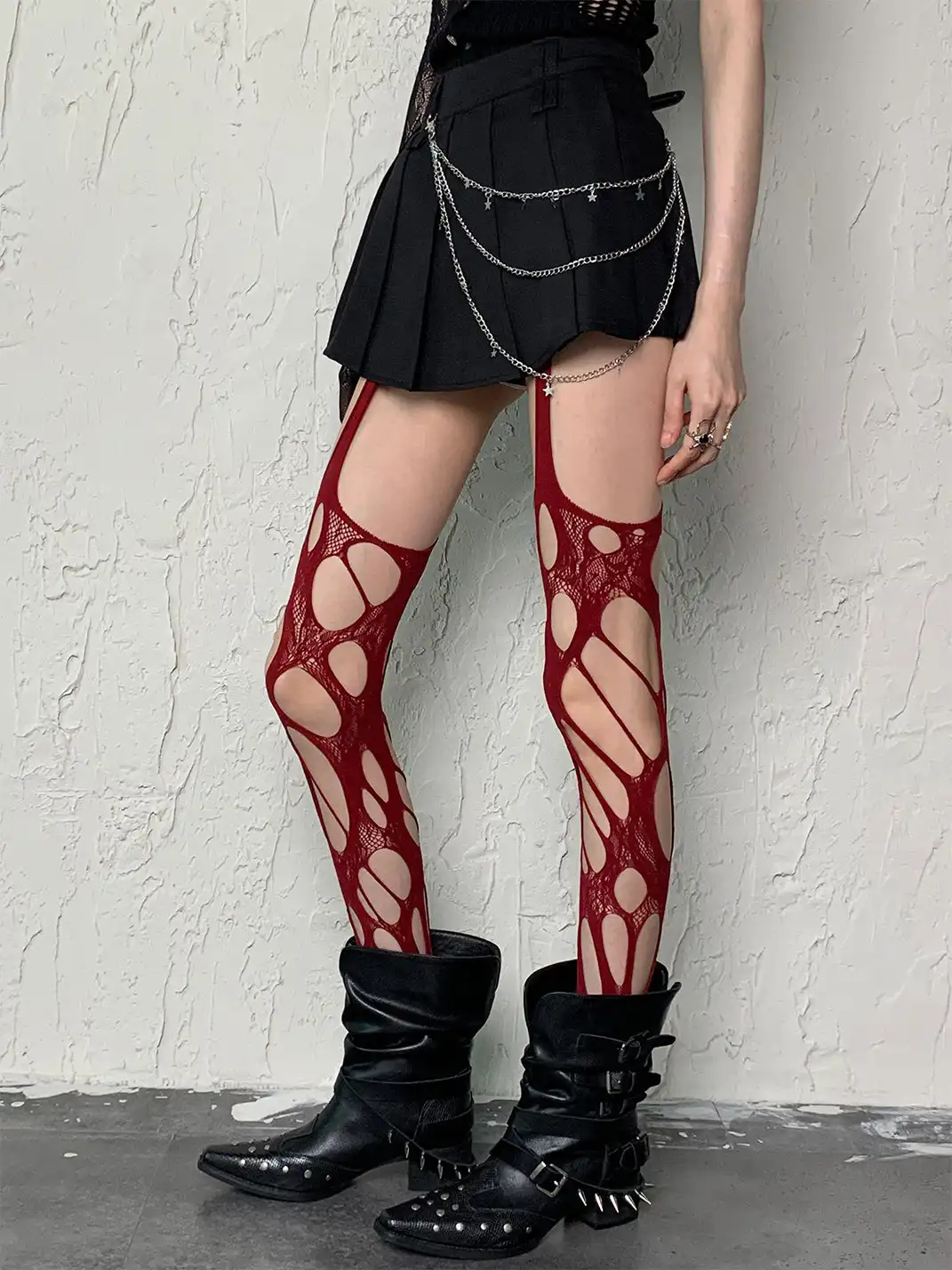 Bokior | Irregularly Ripped Suspender Stockings