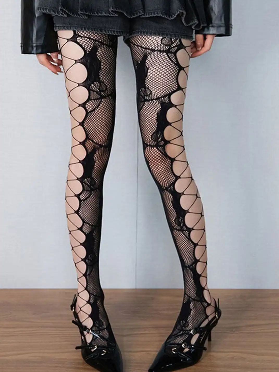 Bokior | Floral & Diamond Mesh Sheer Stockings