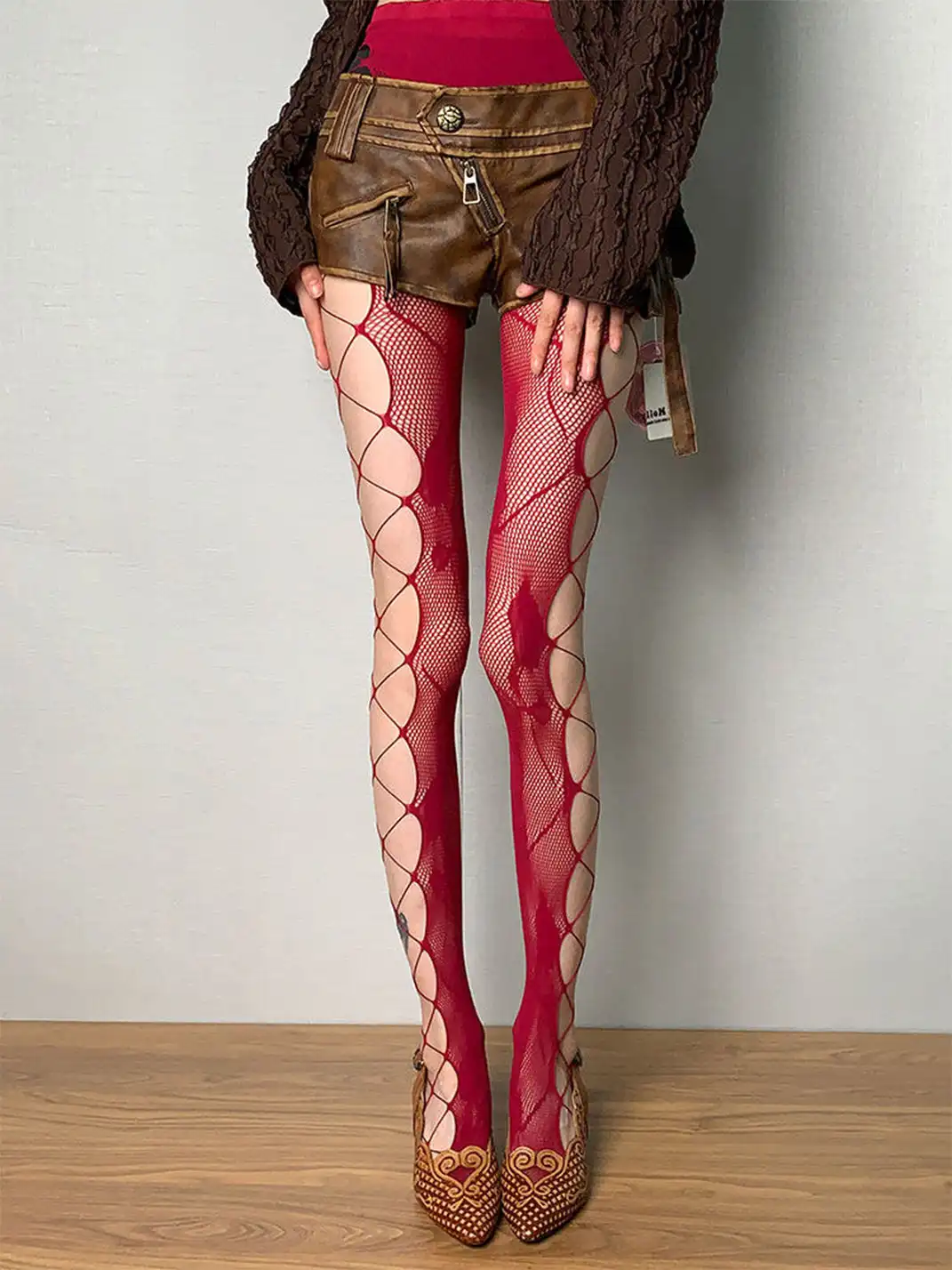 Bokior | Floral & Diamond Mesh Sheer Stockings