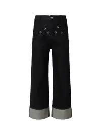 YADcrew | Folded Hem Triangle Eyelet Jeans